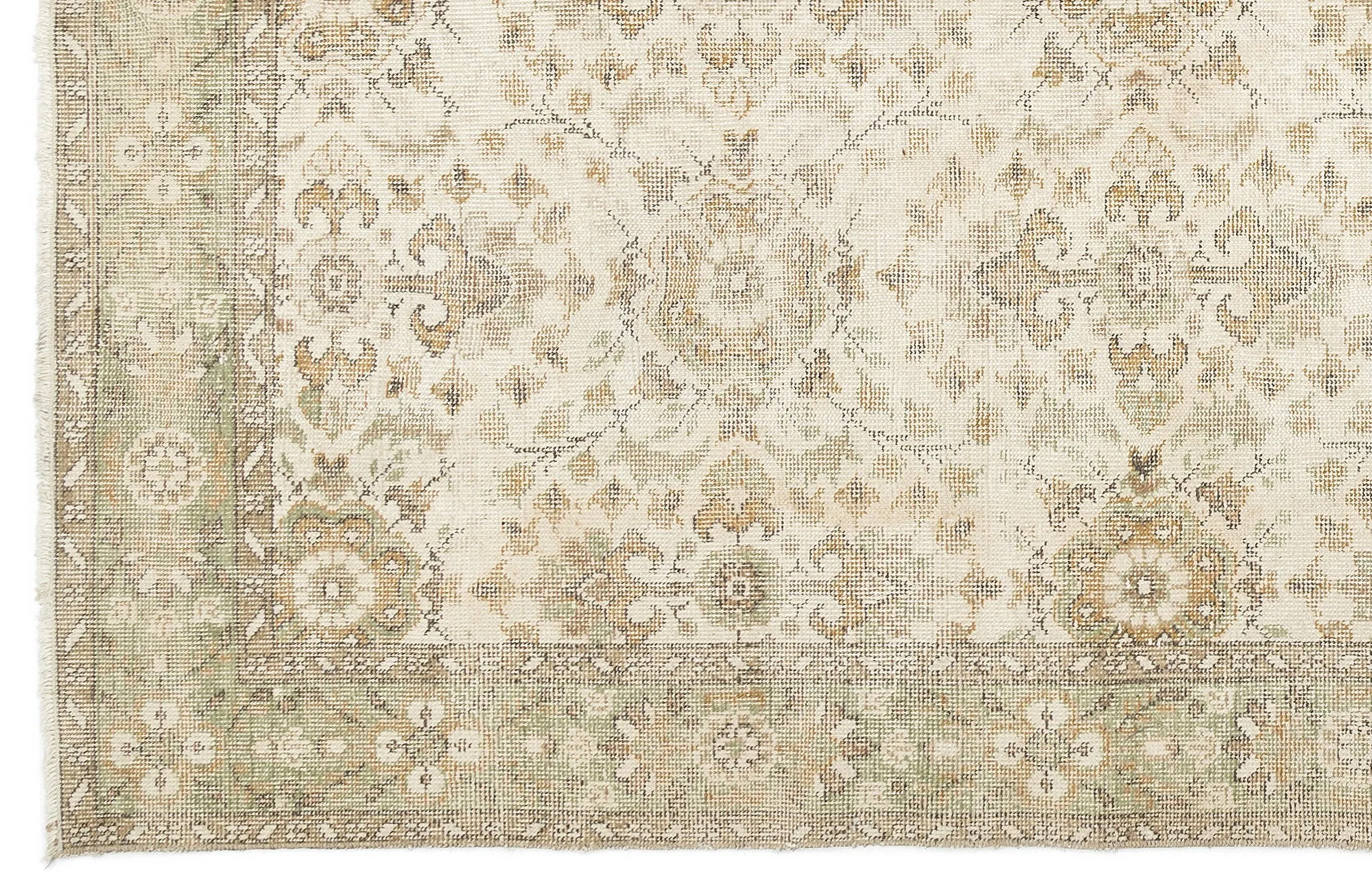 Retro Design Beige Over Dyed Vintage Rug 6'1'' x 10'0'' ft 186 x 305 cm
