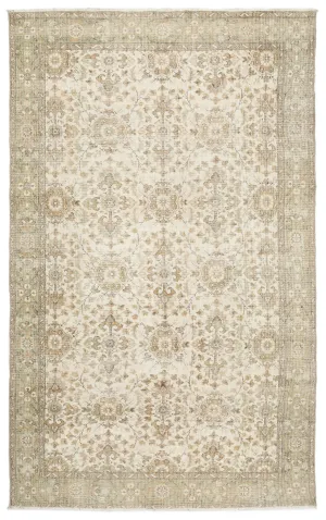 Retro Design Beige Over Dyed Vintage Rug 6'1'' x 10'0'' ft 186 x 305 cm