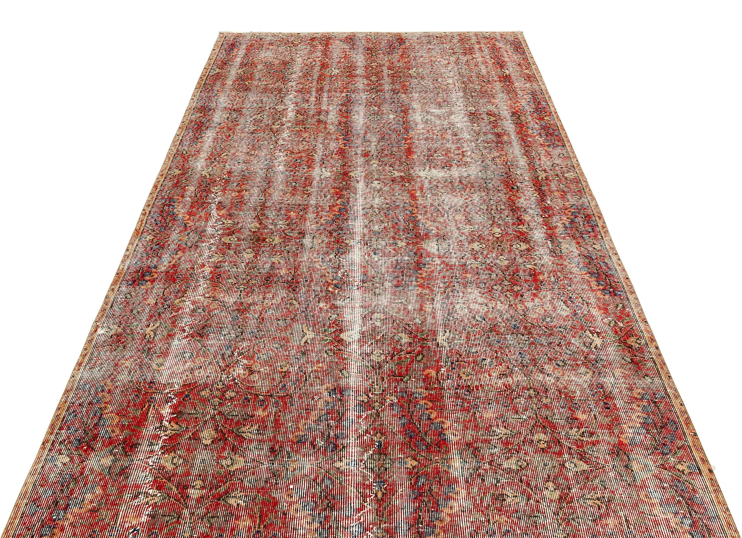 Retro Design Blush Over Dyed Vintage Rug 5'1'' x 8'8'' ft 155 x 264 cm