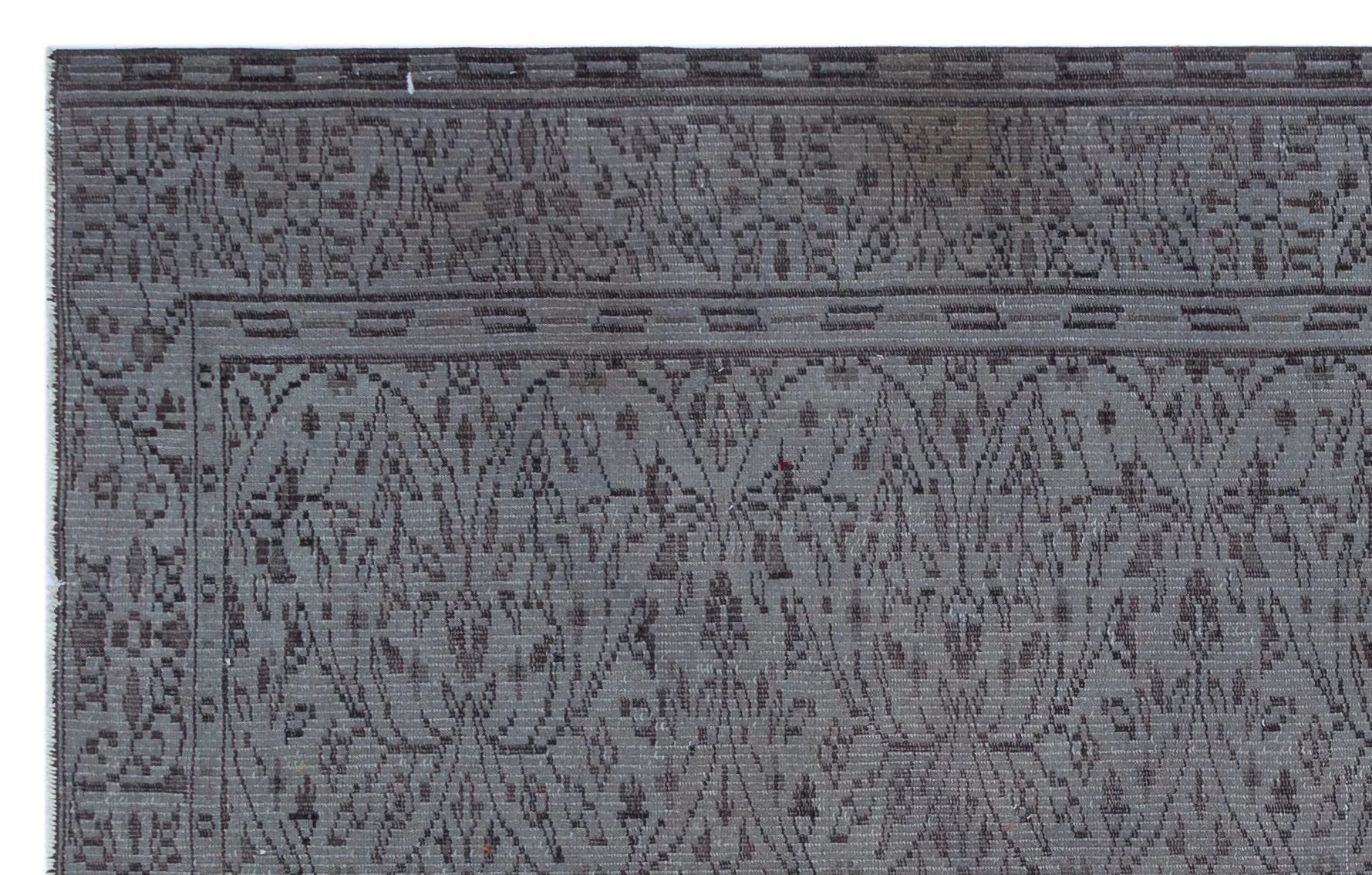 Retro Design Gray Over Dyed Vintage Rug 5'3'' x 8'2'' ft 161 x 248 cm