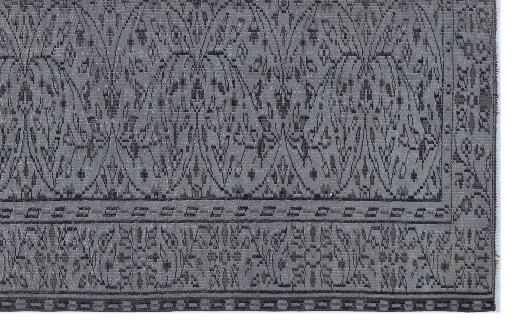 Retro Design Gray Over Dyed Vintage Rug 5'3'' x 8'2'' ft 161 x 248 cm