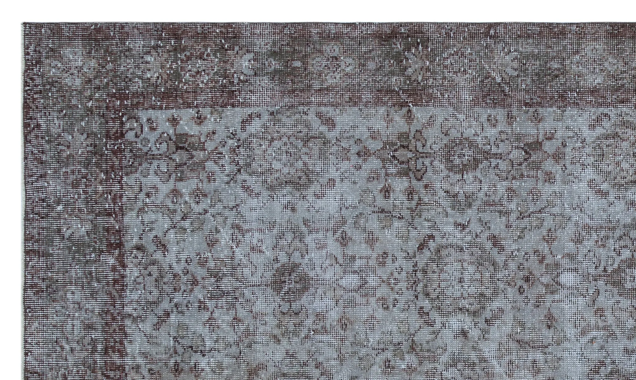 Retro Design Gray Over Dyed Vintage Rug 5'3'' x 9'2'' ft 161 x 279 cm