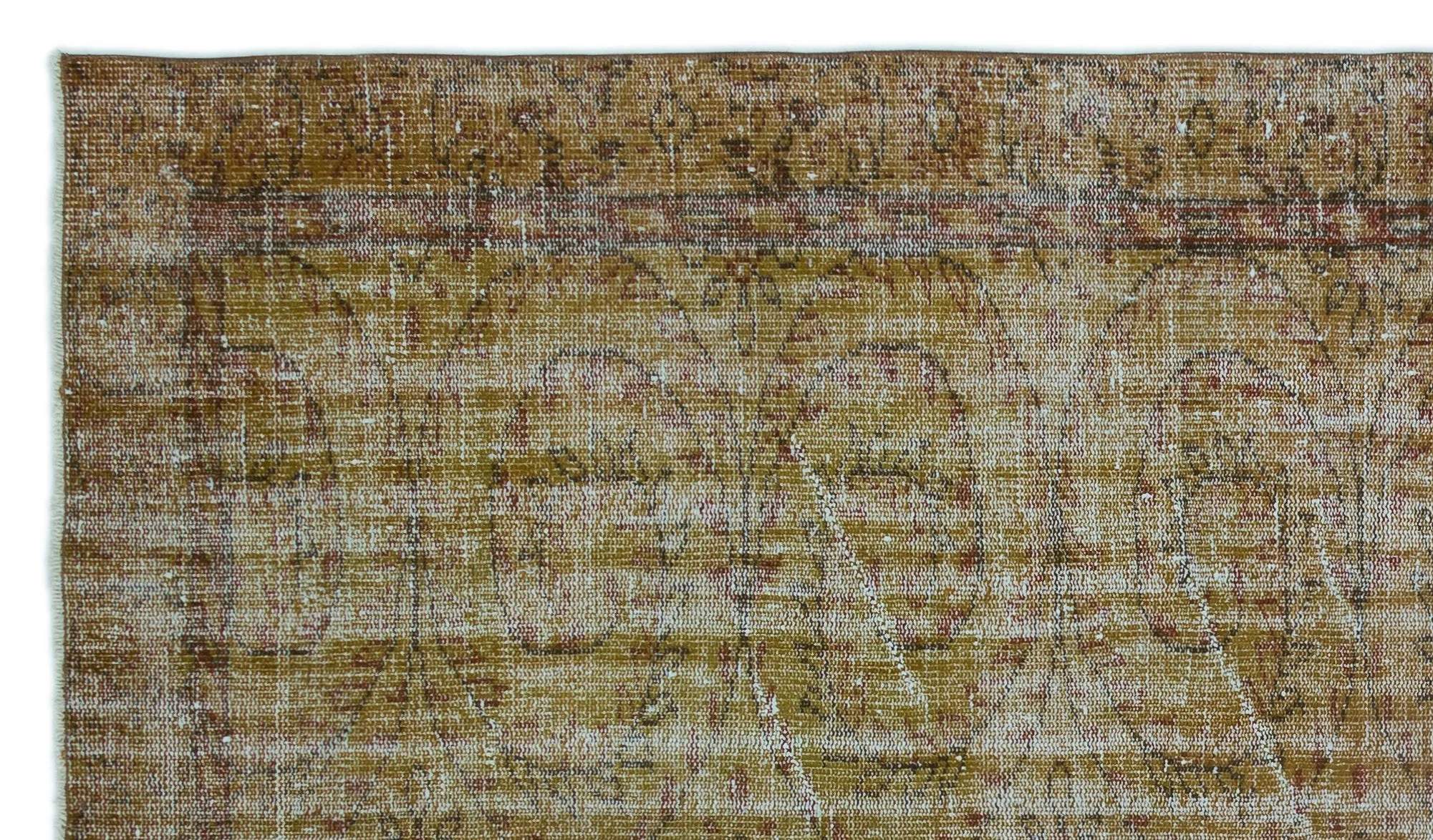 Retro Design Green Over Dyed Vintage Rug 5'4'' x 9'3'' ft 162 x 282 cm
