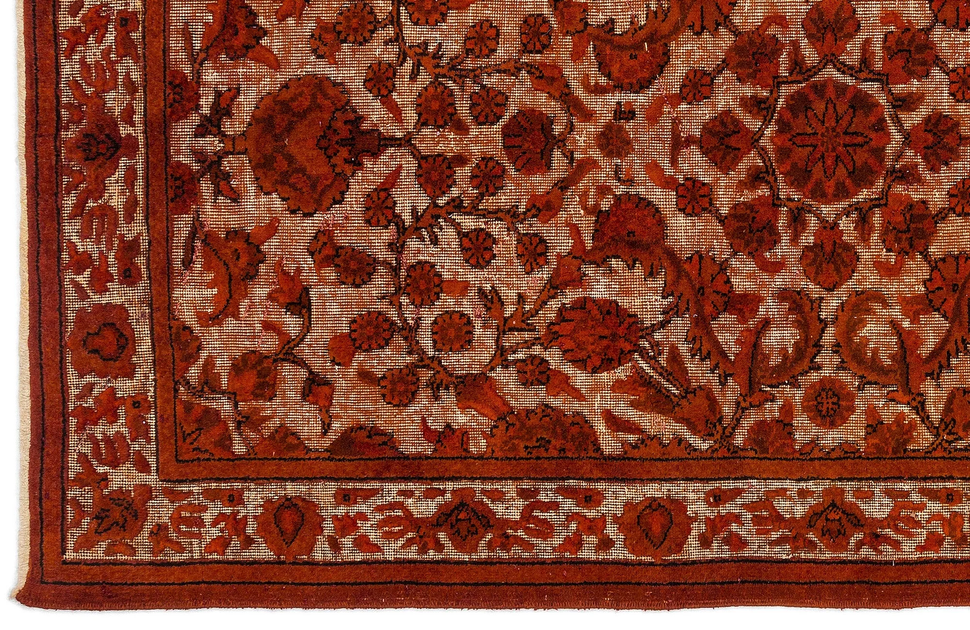 Retro Design Naturel Over Dyed Carved Rug 4'9'' x 8'2'' ft 145 x 248 cm
