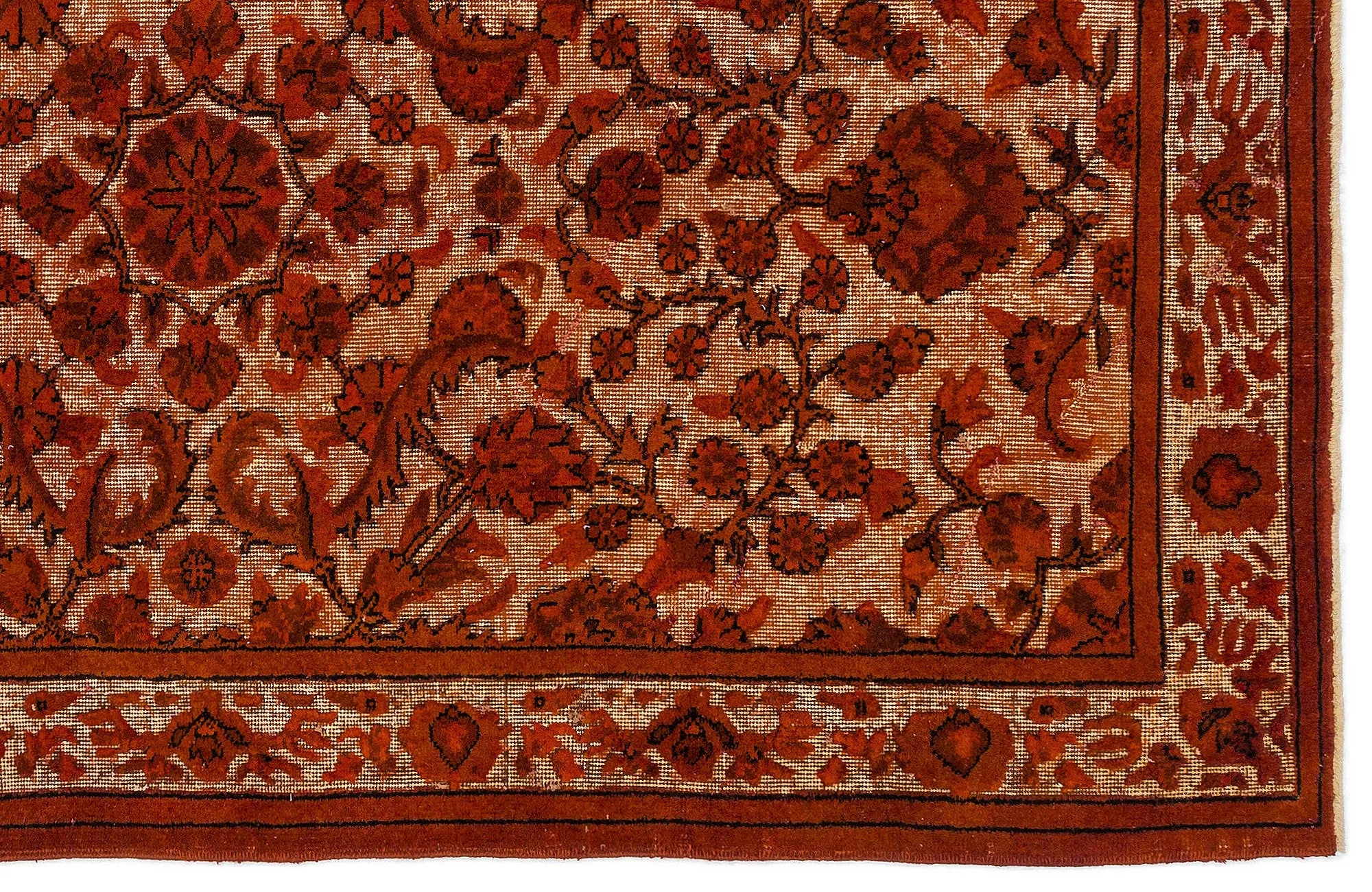 Retro Design Naturel Over Dyed Carved Rug 4'9'' x 8'2'' ft 145 x 248 cm