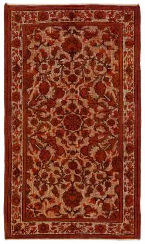 Retro Design Naturel Over Dyed Carved Rug 4'9'' x 8'2'' ft 145 x 248 cm