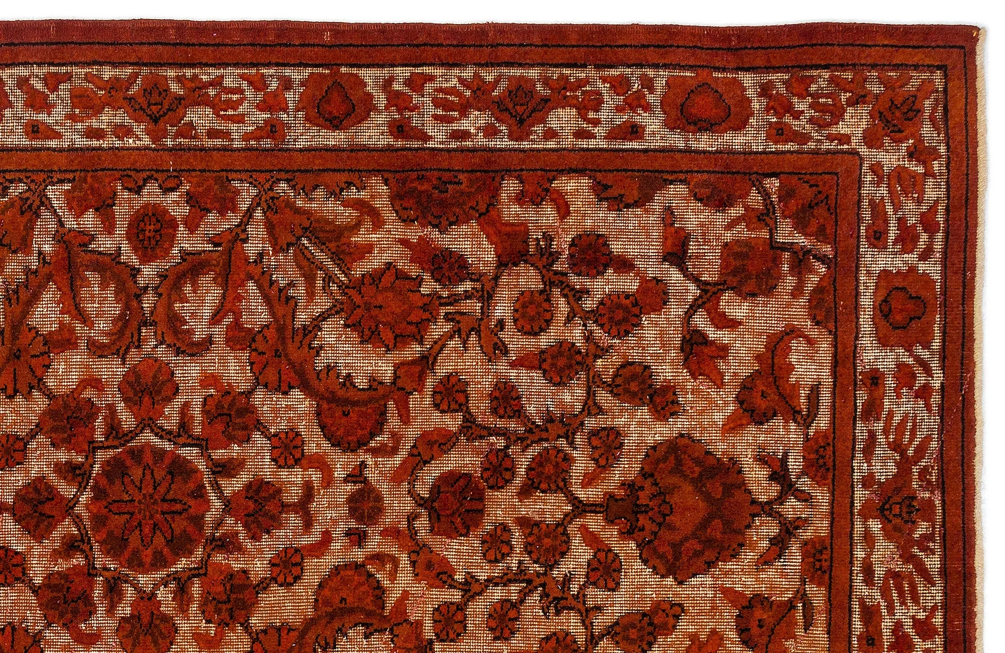 Retro Design Naturel Over Dyed Carved Rug 4'9'' x 8'2'' ft 145 x 248 cm