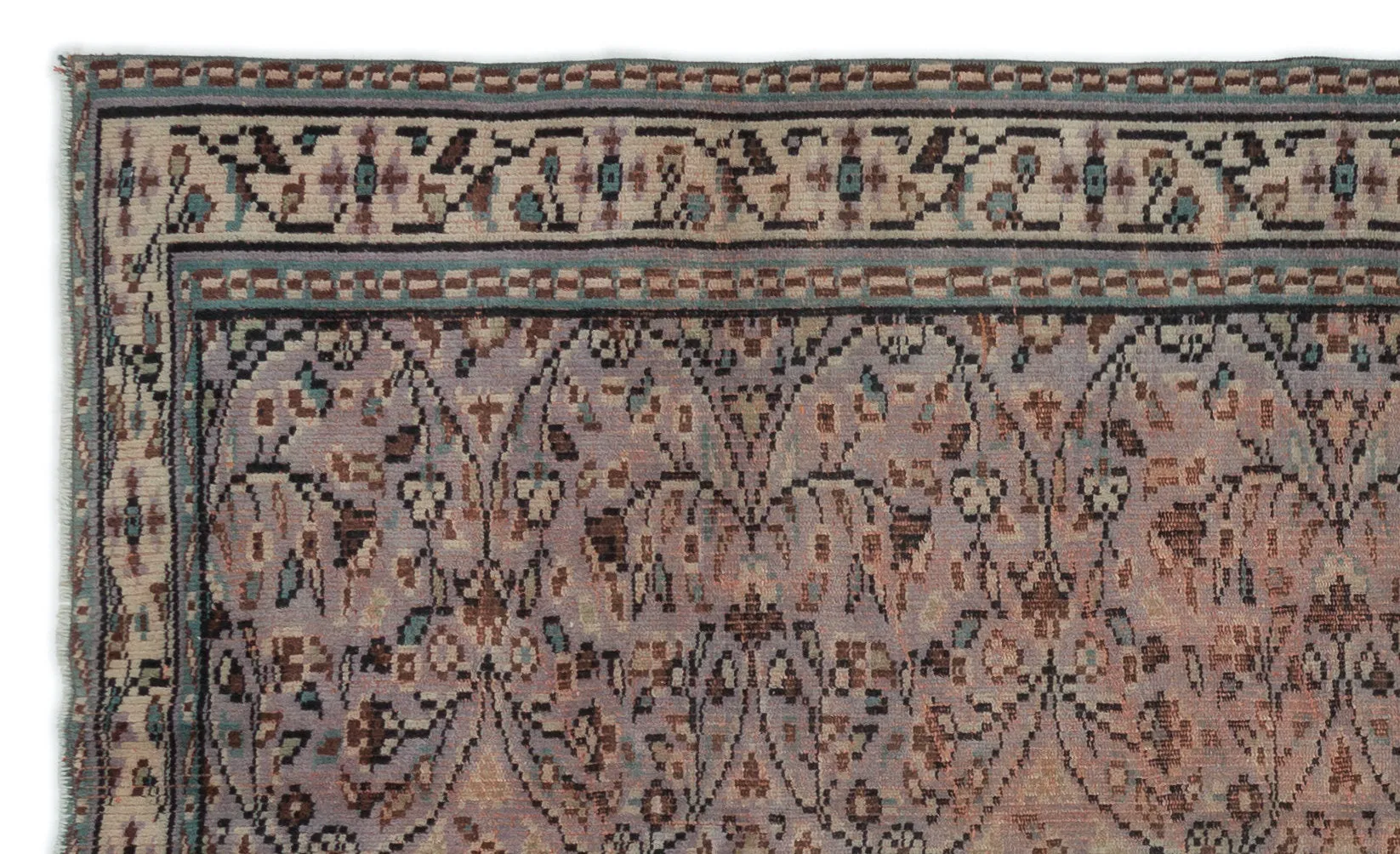 Retro Design Naturel Over Dyed Vintage Rug 4'8'' x 7'7'' ft 141 x 232 cm