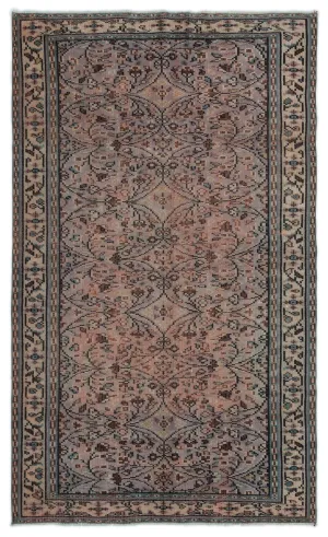 Retro Design Naturel Over Dyed Vintage Rug 4'8'' x 7'7'' ft 141 x 232 cm