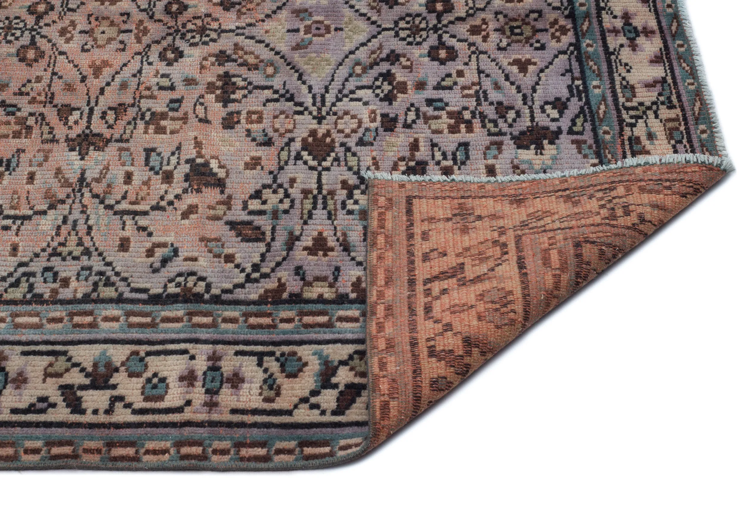 Retro Design Naturel Over Dyed Vintage Rug 4'8'' x 7'7'' ft 141 x 232 cm