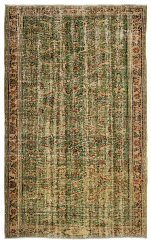 Retro Design Naturel Over Dyed Vintage Rug 5'10'' x 9'7'' ft 178 x 291 cm