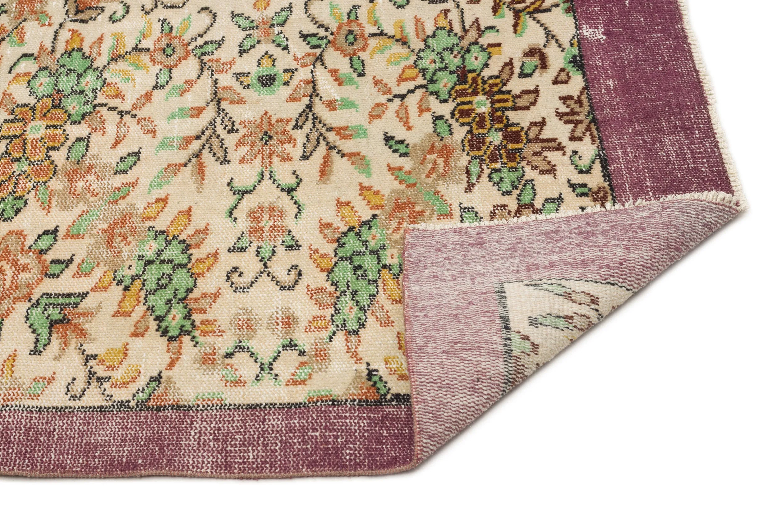 Retro Design Naturel Over Dyed Vintage Rug 5'11'' x 9'7'' ft 180 x 292 cm