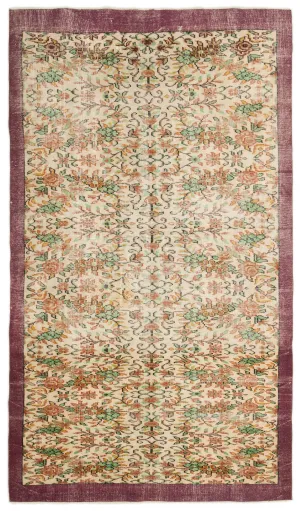 Retro Design Naturel Over Dyed Vintage Rug 5'11'' x 9'7'' ft 180 x 292 cm