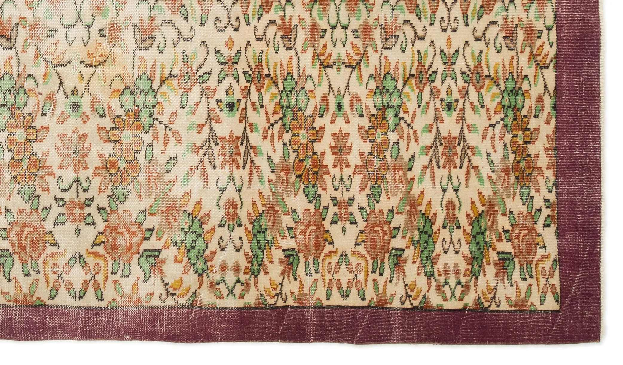 Retro Design Naturel Over Dyed Vintage Rug 5'11'' x 9'7'' ft 180 x 292 cm