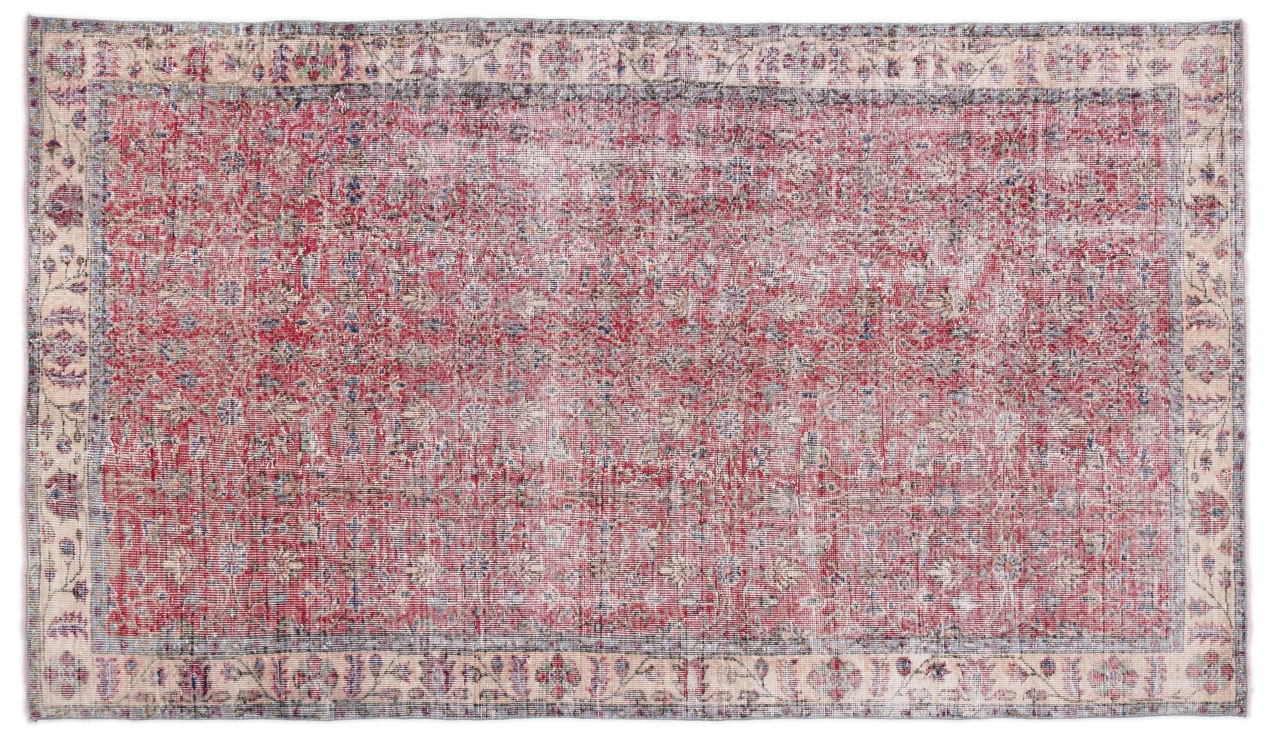 Retro Design Naturel Over Dyed Vintage Rug 5'3'' x 9'1'' ft 161 x 276 cm