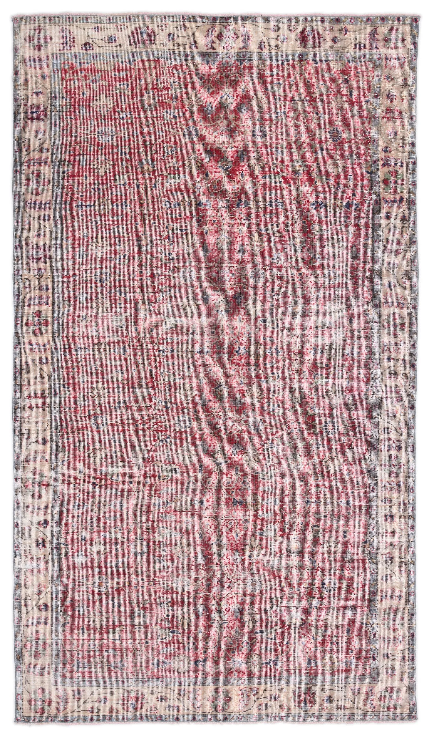 Retro Design Naturel Over Dyed Vintage Rug 5'3'' x 9'1'' ft 161 x 276 cm