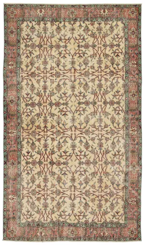 Retro Design Naturel Over Dyed Vintage Rug 5'4'' x 9'3'' ft 162 x 283 cm