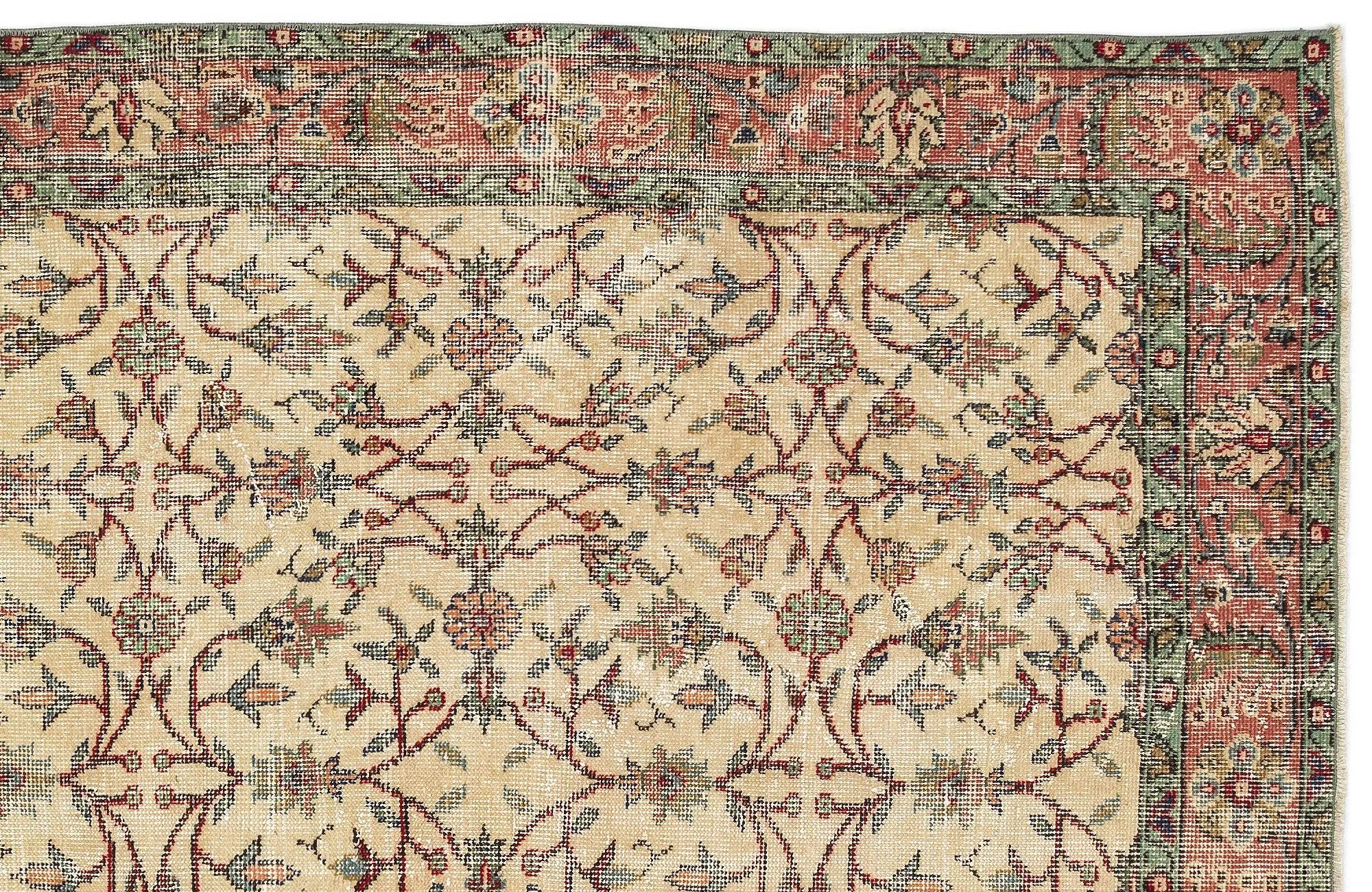Retro Design Naturel Over Dyed Vintage Rug 5'4'' x 9'3'' ft 162 x 283 cm