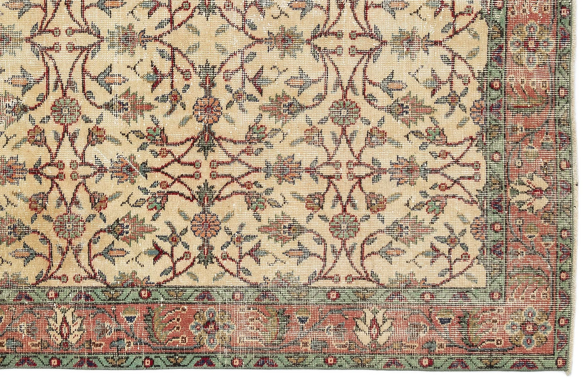 Retro Design Naturel Over Dyed Vintage Rug 5'4'' x 9'3'' ft 162 x 283 cm