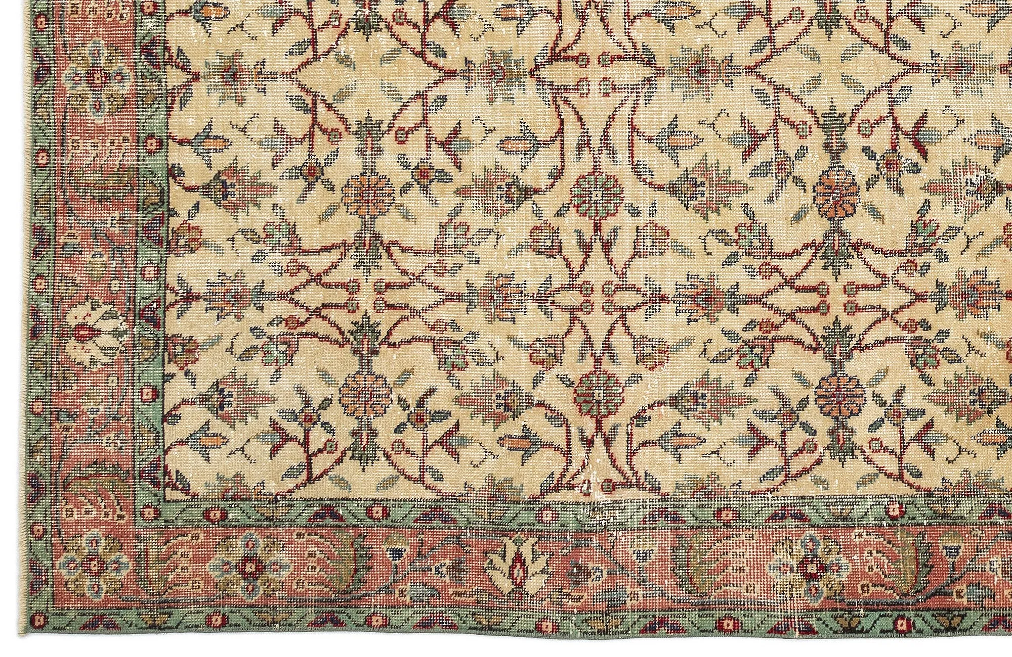 Retro Design Naturel Over Dyed Vintage Rug 5'4'' x 9'3'' ft 162 x 283 cm