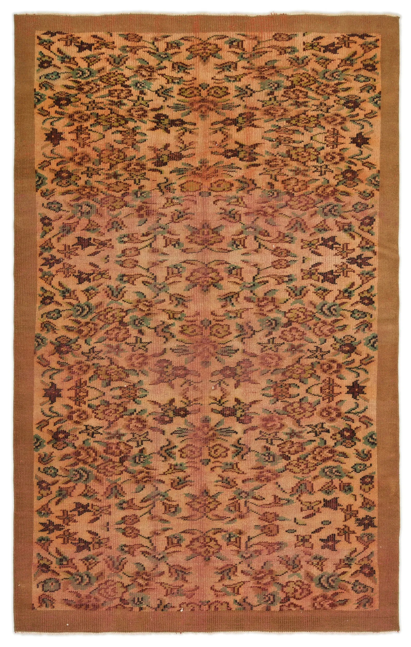 Retro Design Naturel Over Dyed Vintage Rug 5'6'' x 8'3'' ft 168 x 252 cm