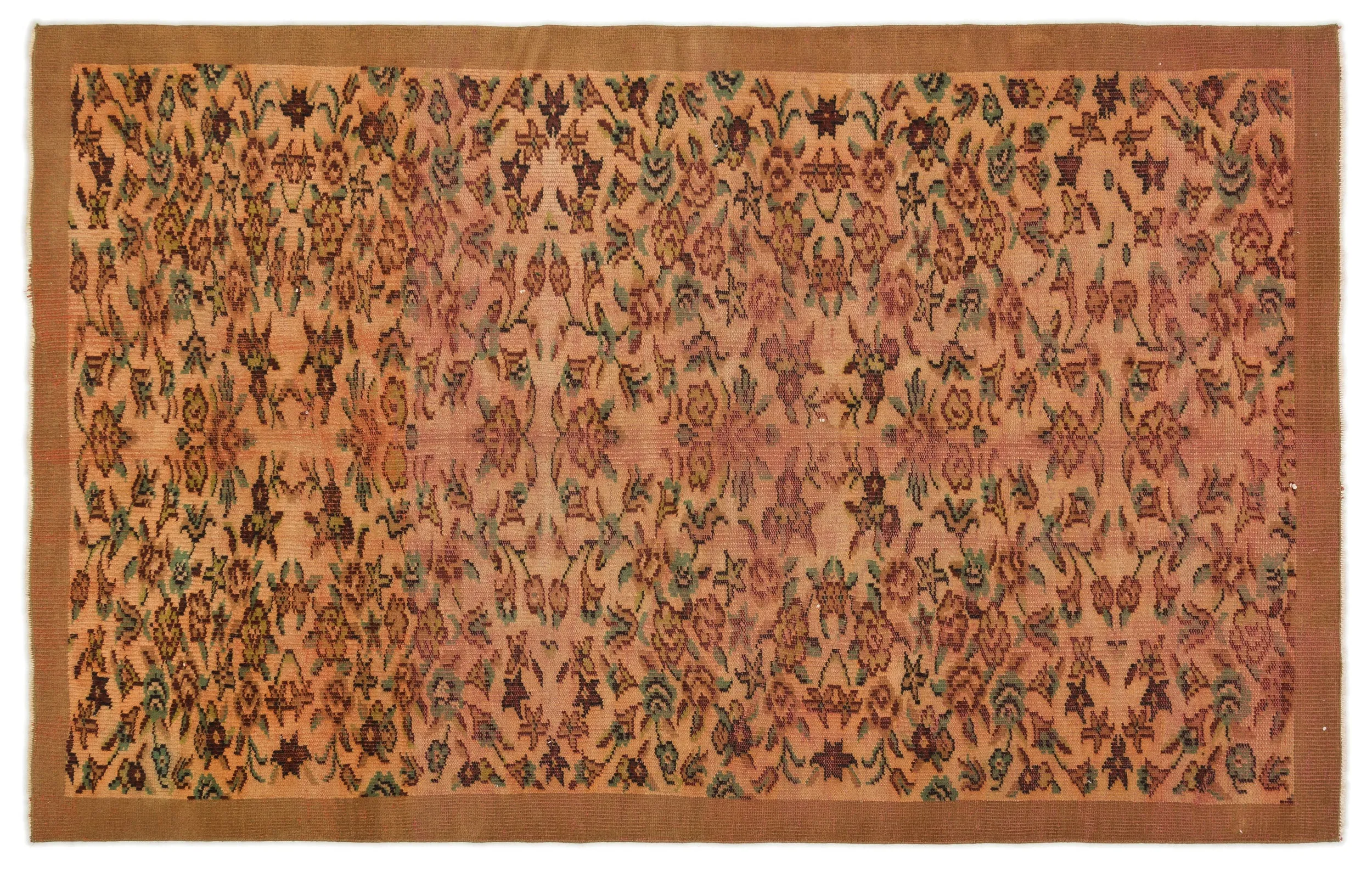 Retro Design Naturel Over Dyed Vintage Rug 5'6'' x 8'3'' ft 168 x 252 cm