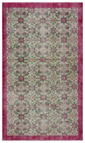 Retro Design Naturel Over Dyed Vintage Rug 5'7'' x 9'5'' ft 171 x 287 cm