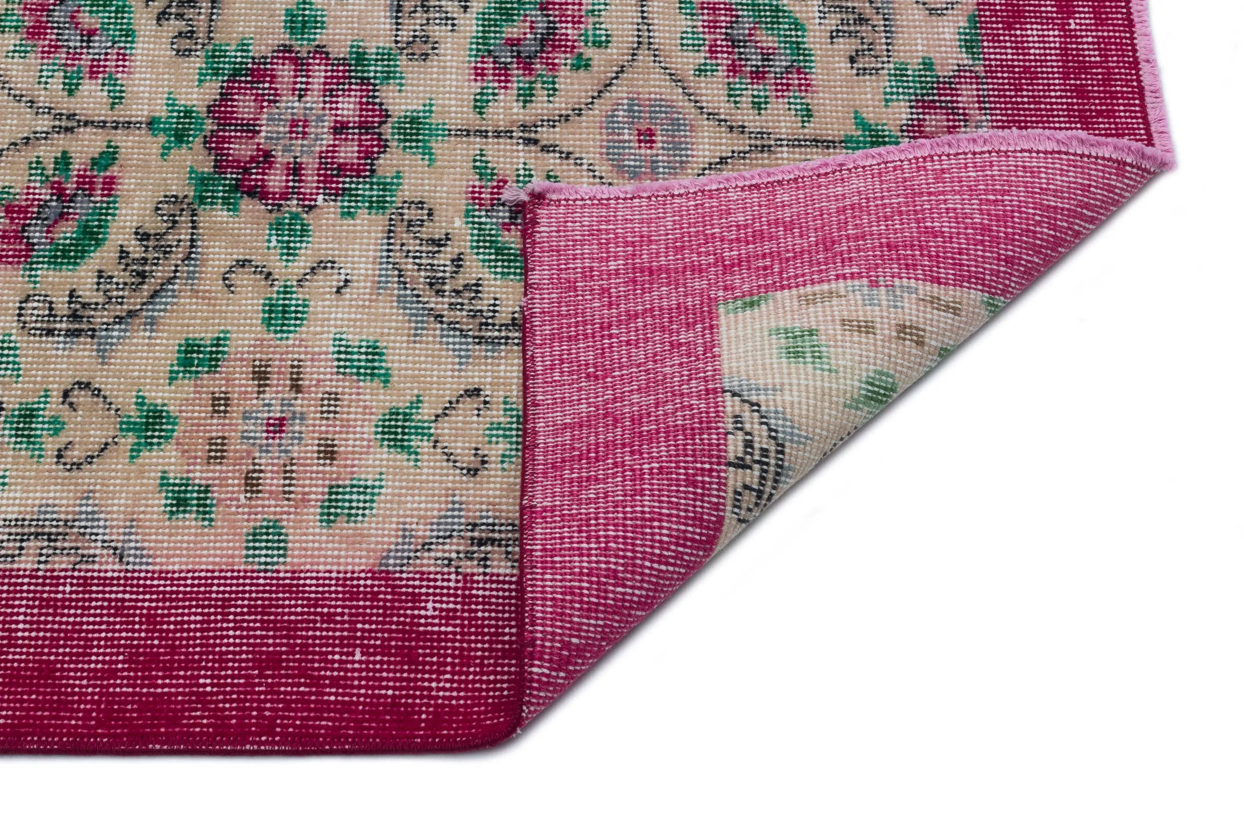 Retro Design Naturel Over Dyed Vintage Rug 5'7'' x 9'5'' ft 171 x 287 cm
