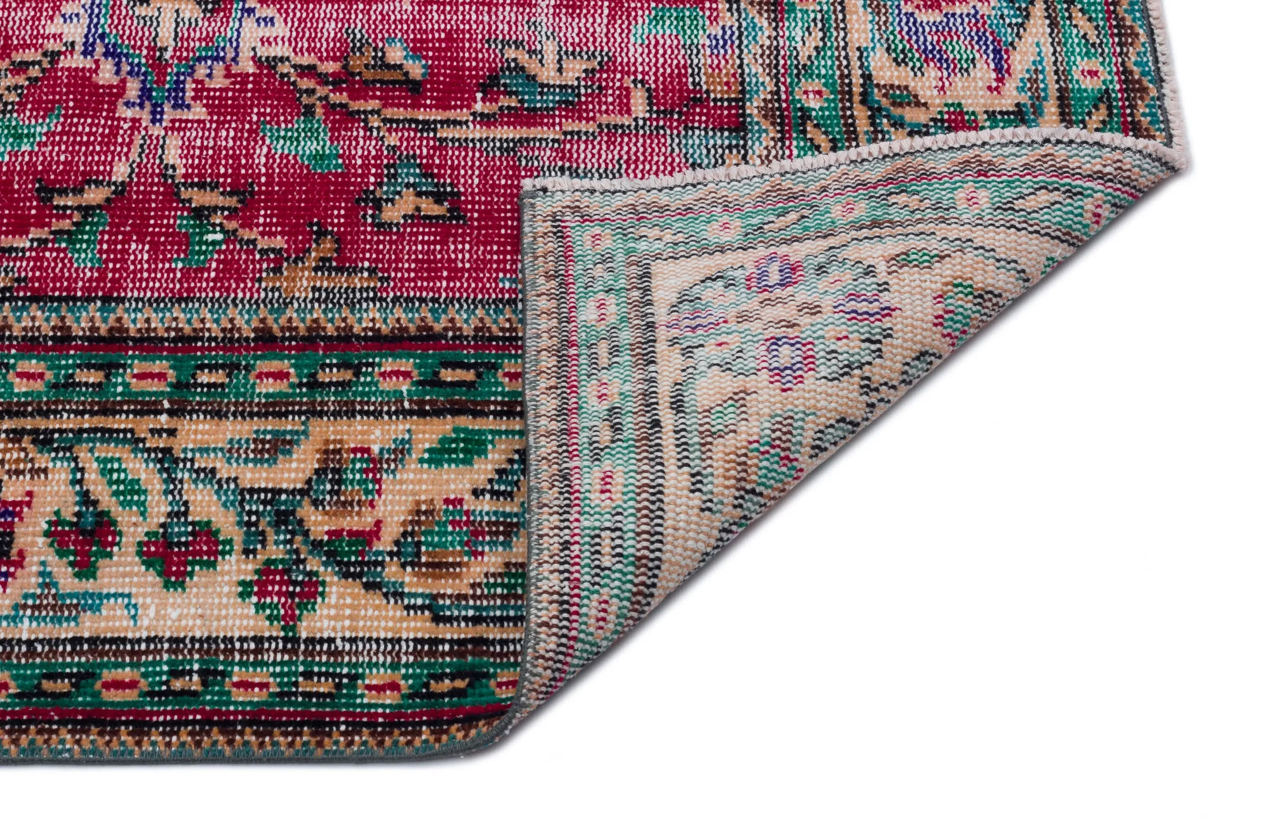 Retro Design Naturel Over Dyed Vintage Rug 5'7'' x 9'9'' ft 170 x 298 cm