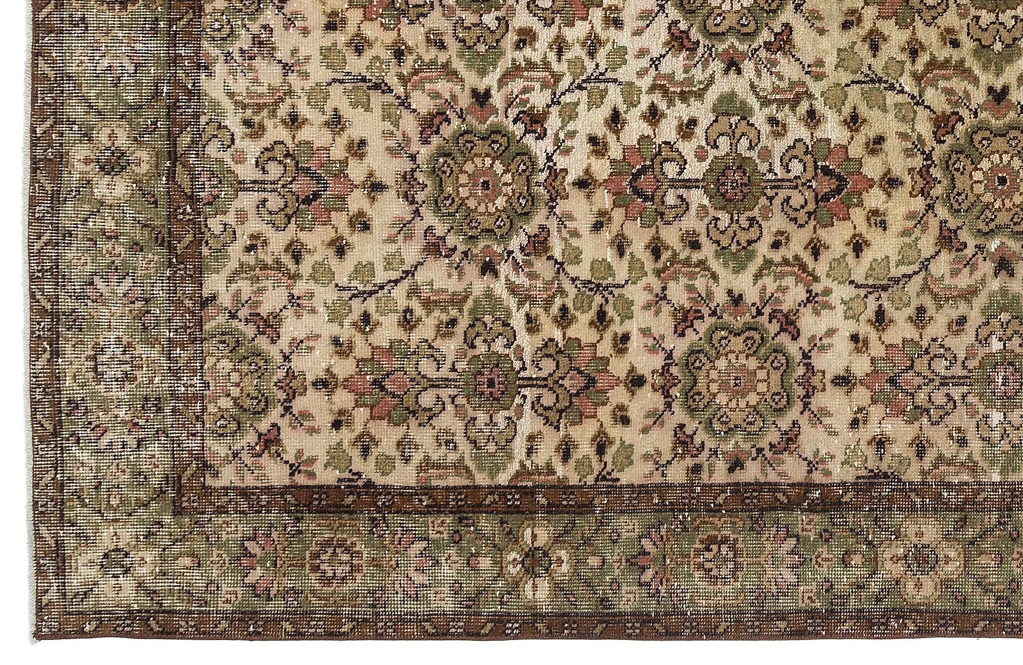 Retro Design Naturel Over Dyed Vintage Rug 5'9'' x 9'9'' ft 174 x 296 cm