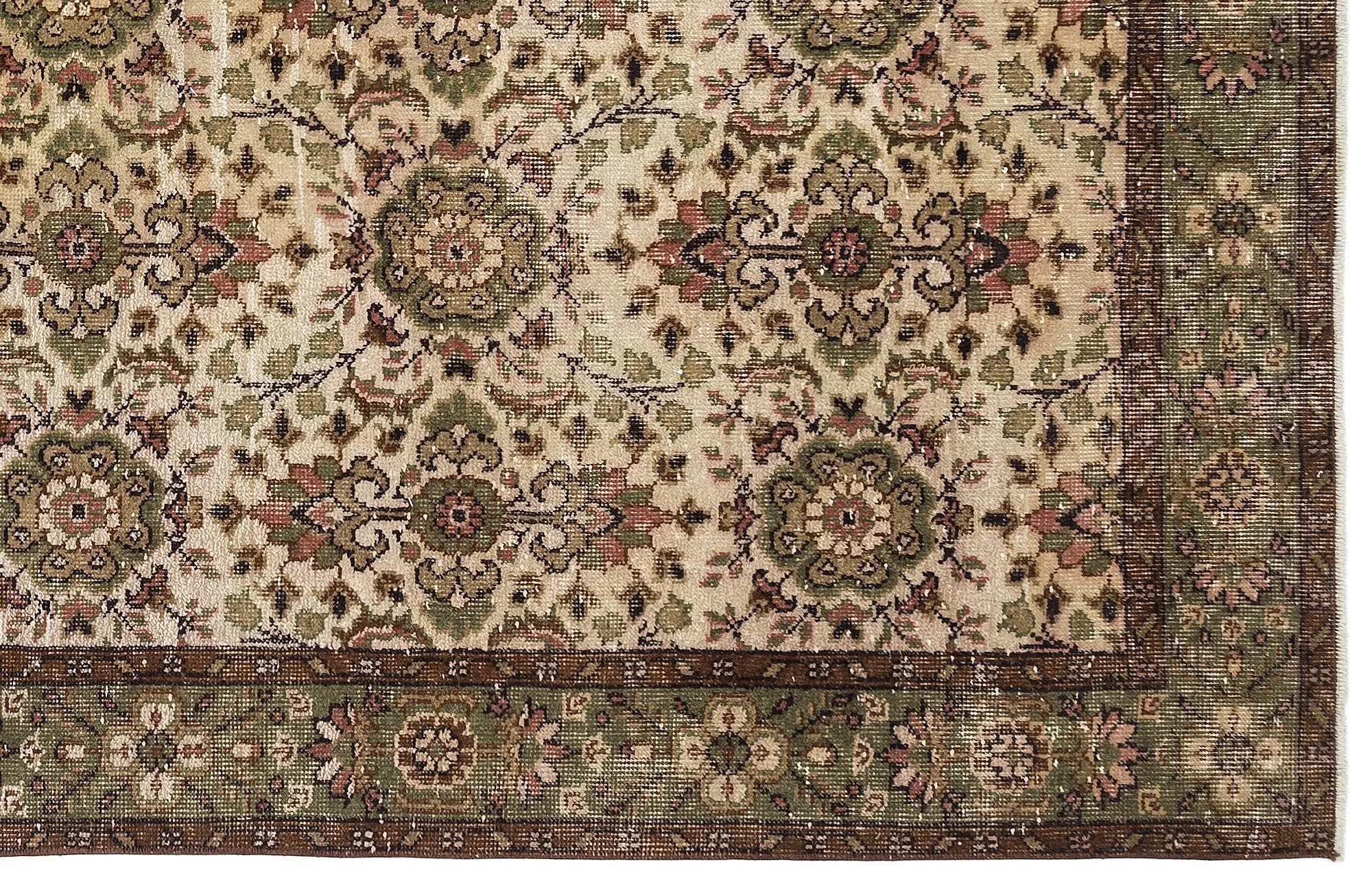 Retro Design Naturel Over Dyed Vintage Rug 5'9'' x 9'9'' ft 174 x 296 cm