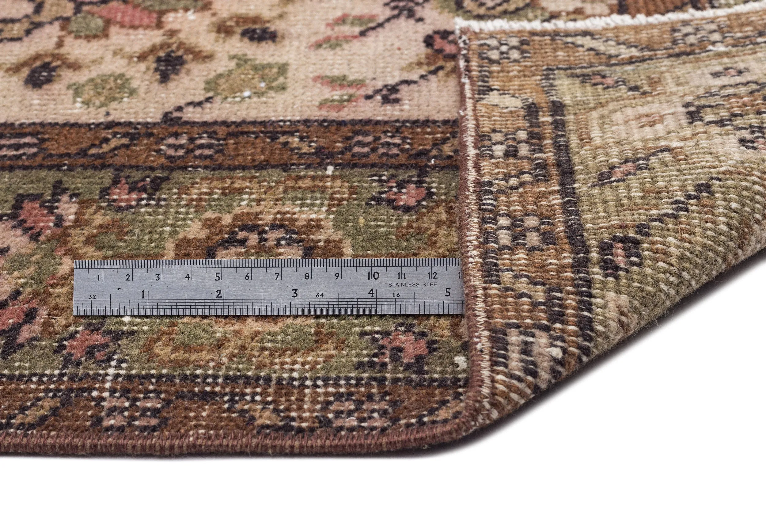 Retro Design Naturel Over Dyed Vintage Rug 5'9'' x 9'9'' ft 174 x 296 cm