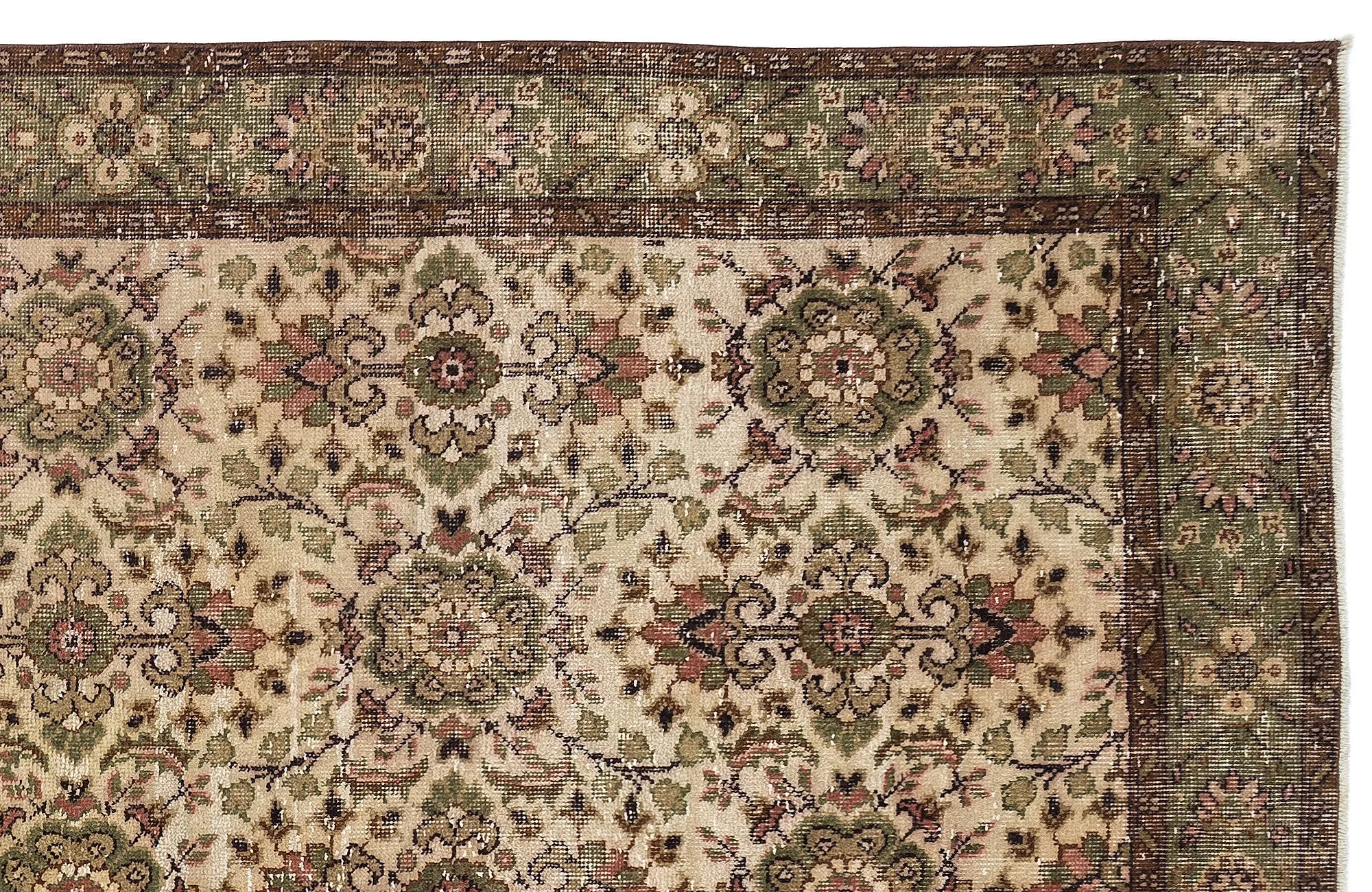 Retro Design Naturel Over Dyed Vintage Rug 5'9'' x 9'9'' ft 174 x 296 cm