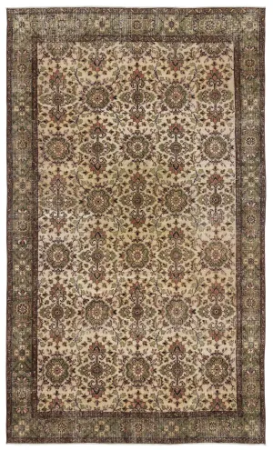 Retro Design Naturel Over Dyed Vintage Rug 5'9'' x 9'9'' ft 174 x 296 cm