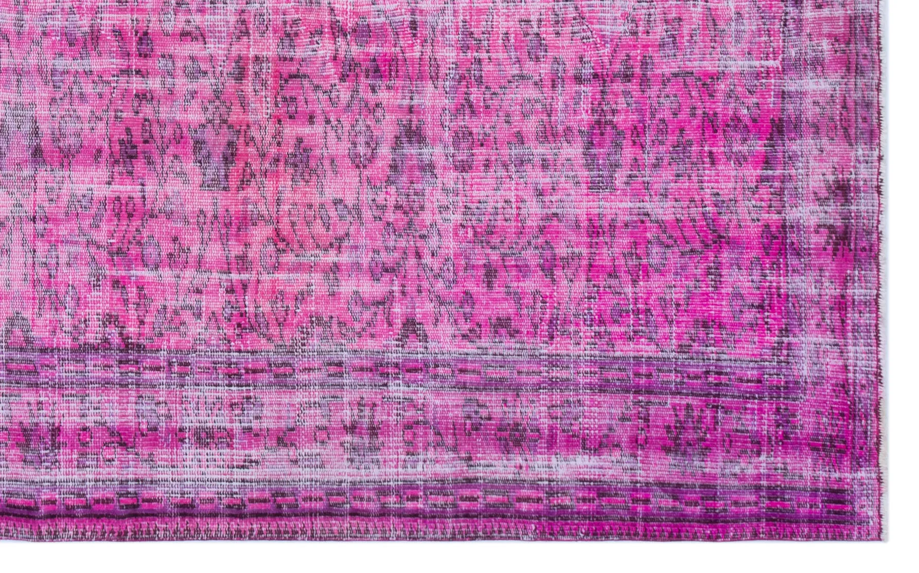 Retro Design Purple Over Dyed Vintage Rug 5'5'' x 8'2'' ft 164 x 250 cm