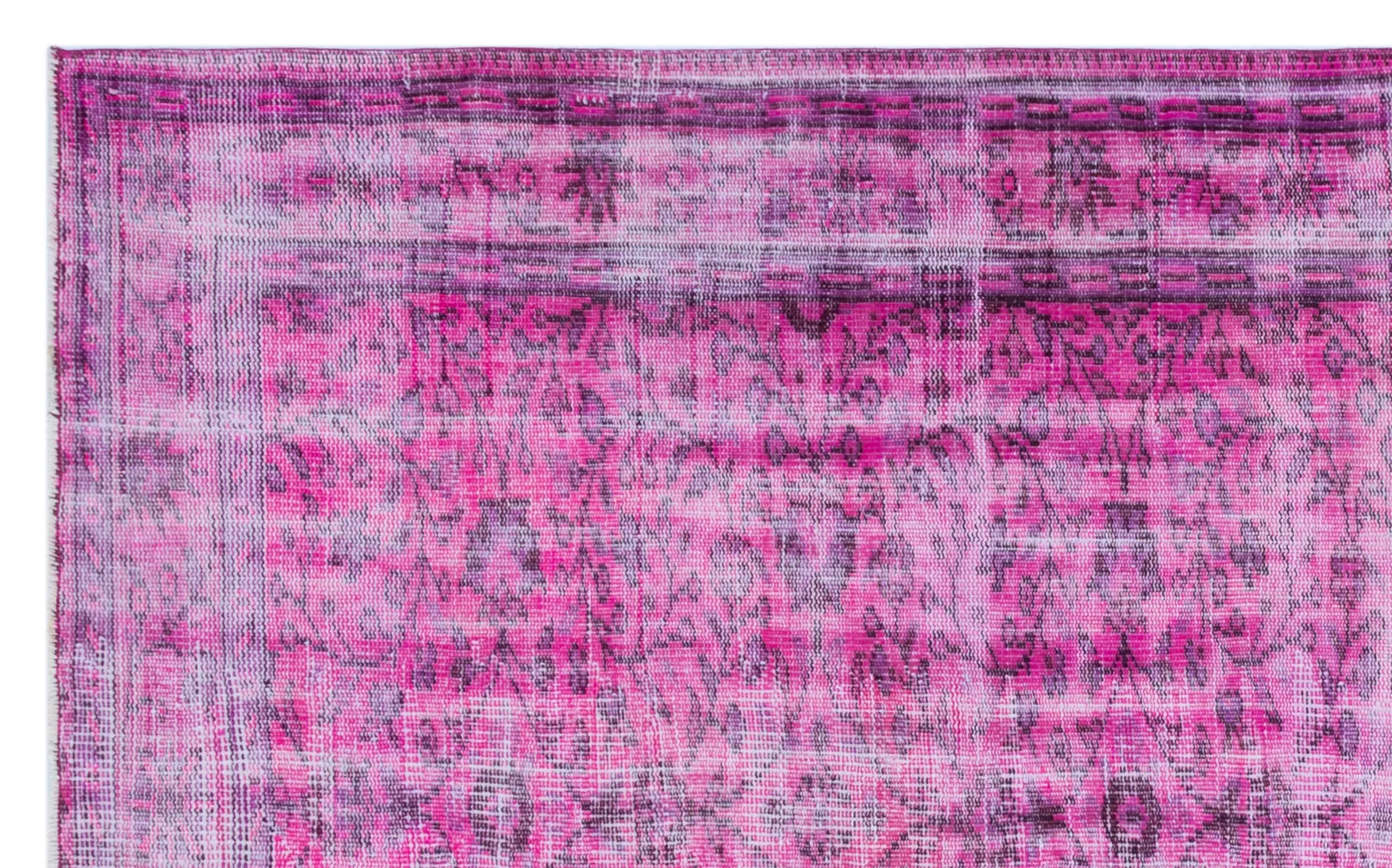 Retro Design Purple Over Dyed Vintage Rug 5'5'' x 8'2'' ft 164 x 250 cm