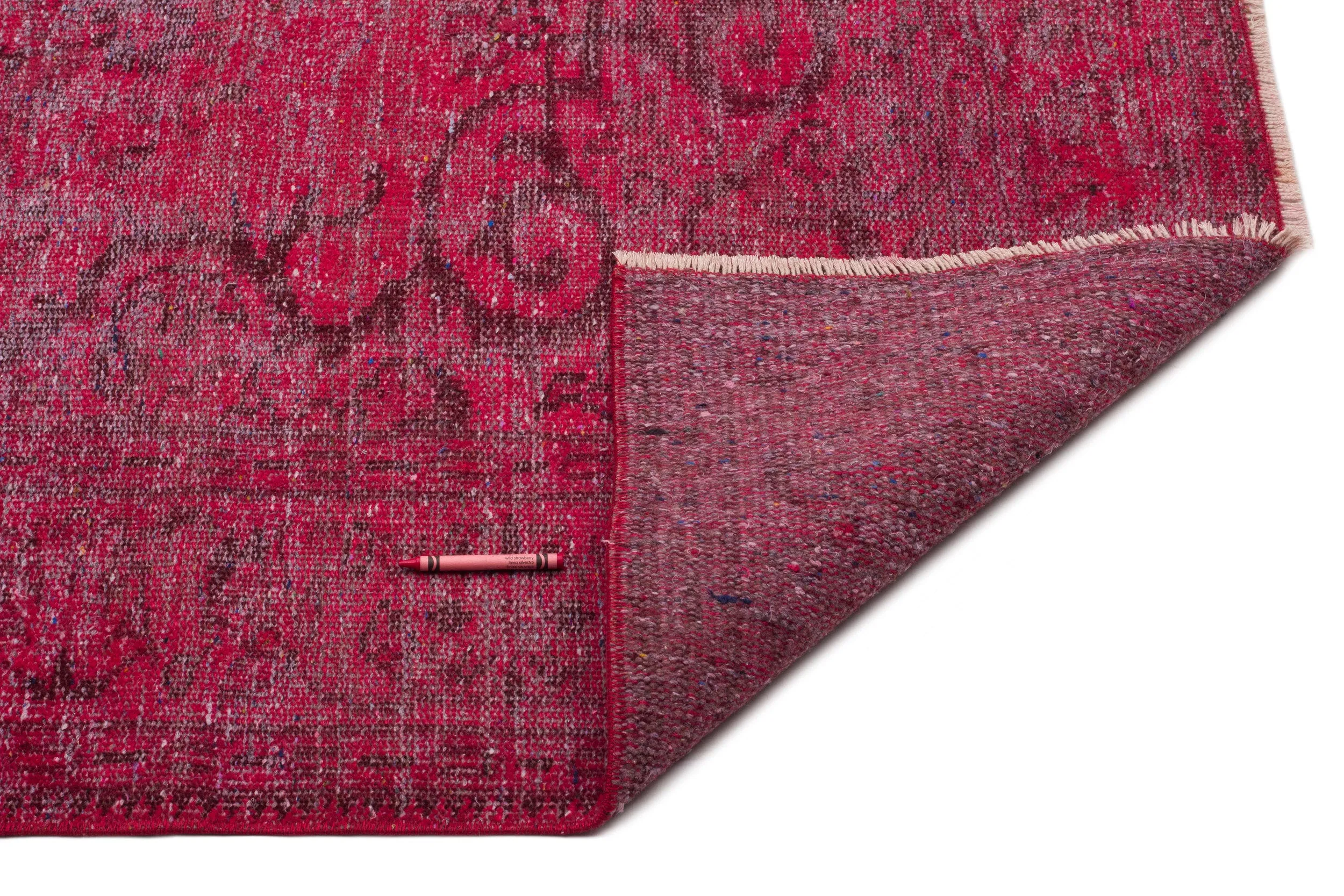 Retro Design Red Over Dyed Vintage Rug 6'0'' x 8'10'' ft 183 x 268 cm