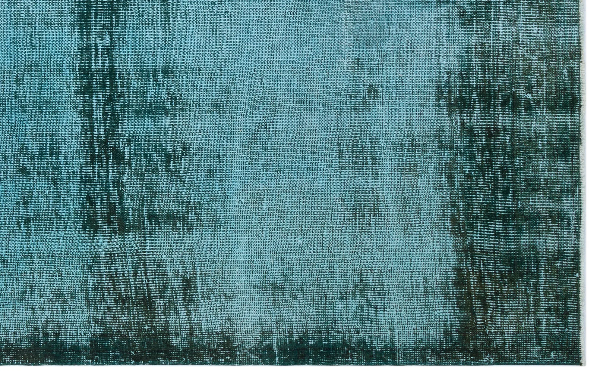Retro Design Turquoise Over Dyed Vintage Rug 5'7'' x 8'12'' ft 171 x 274 cm