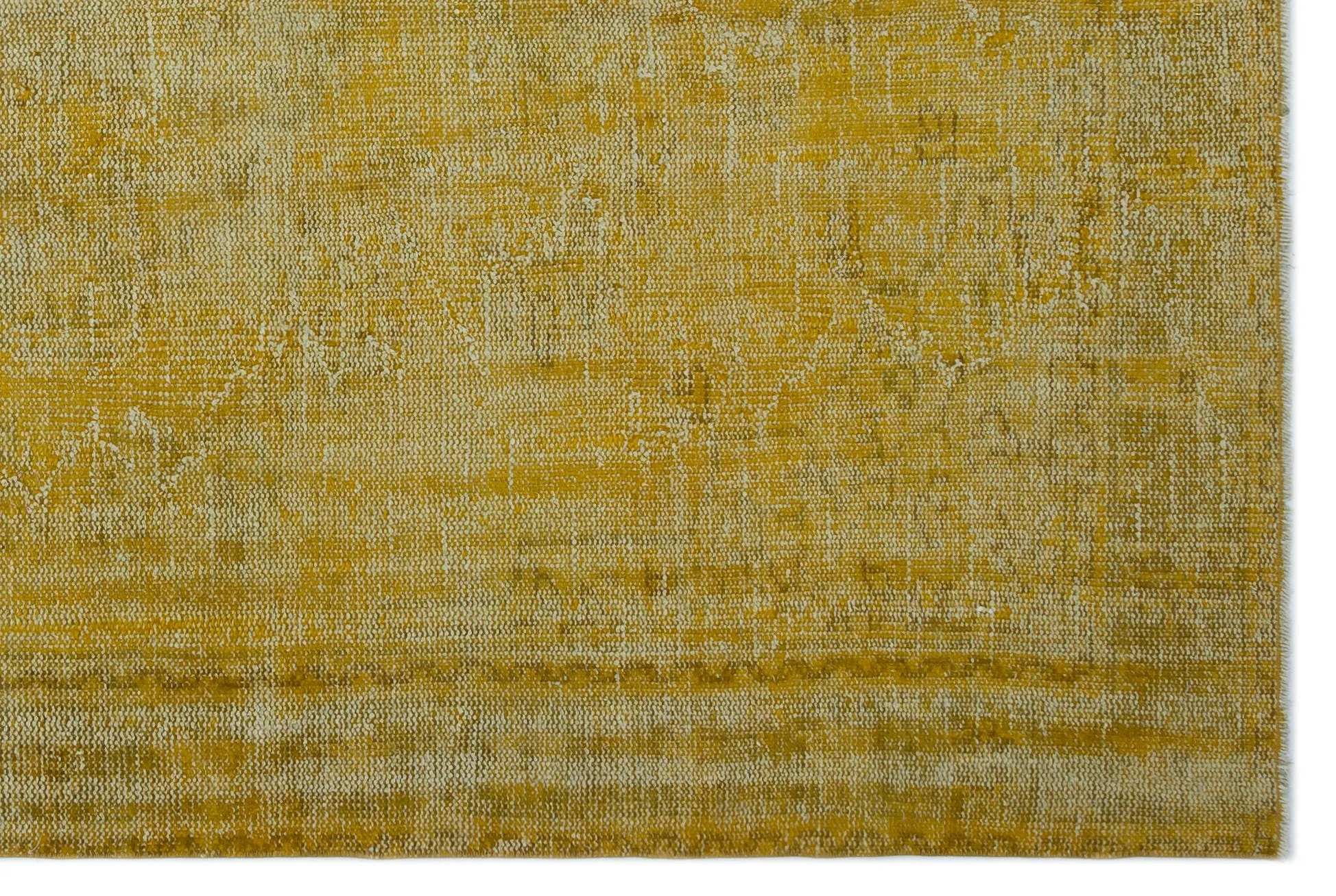 Retro Design Yellow Over Dyed Vintage Rug 6'4'' x 9'2'' ft 193 x 280 cm