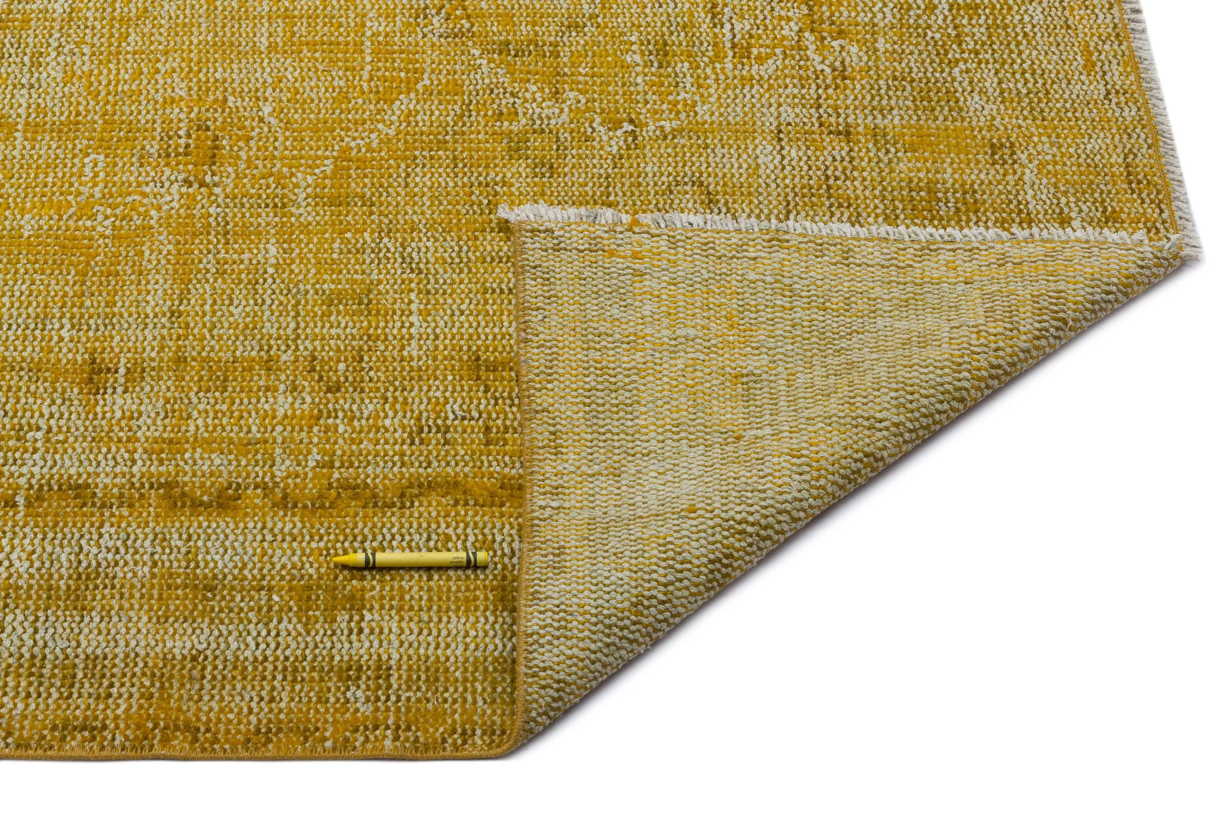 Retro Design Yellow Over Dyed Vintage Rug 6'4'' x 9'2'' ft 193 x 280 cm