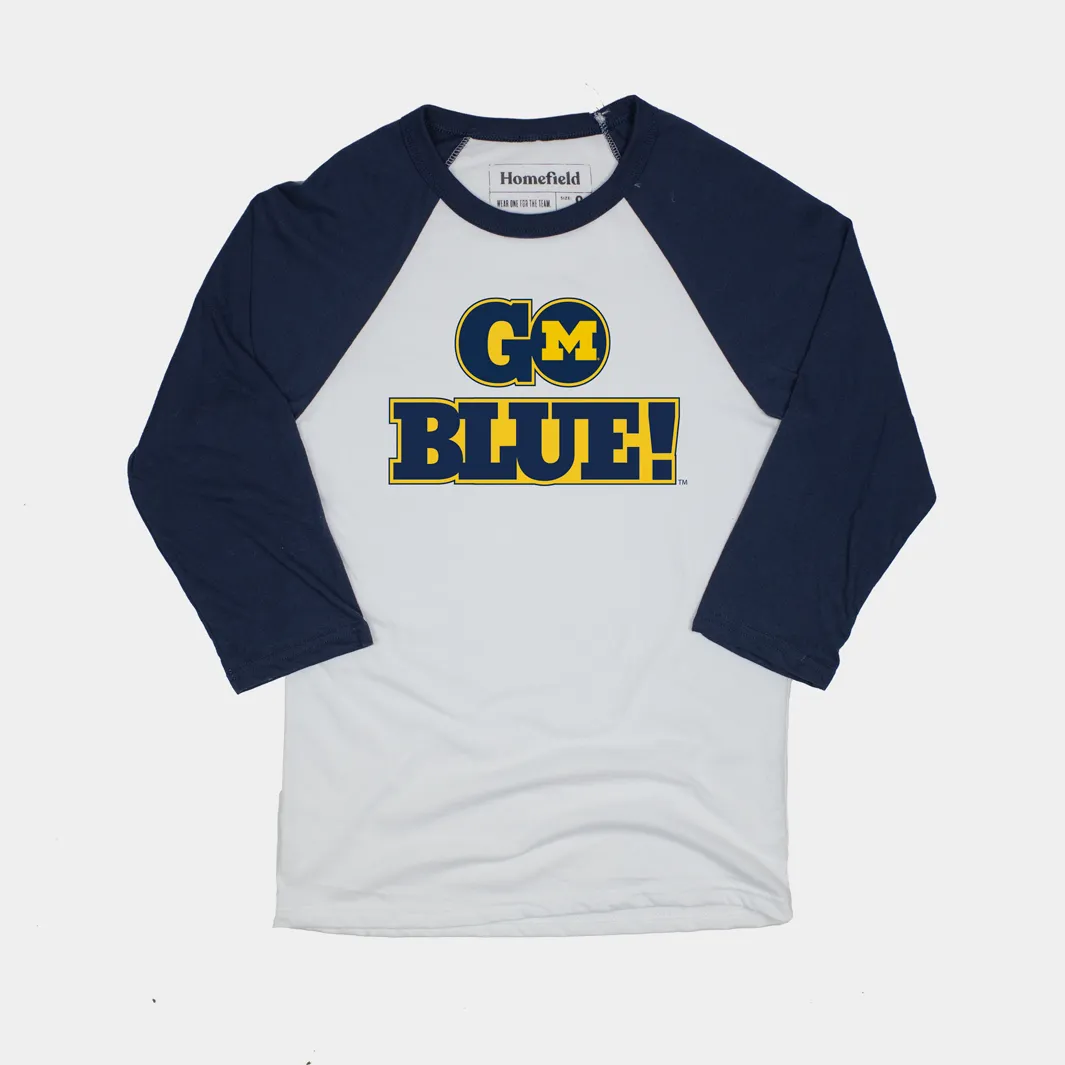 Retro "Go Blue" Baseball Tee