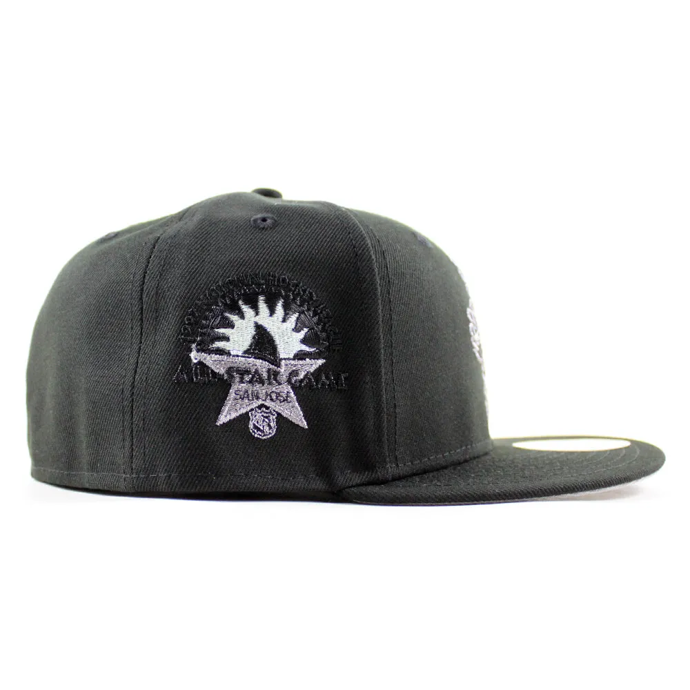 Retro San Jose Sharks All Star Patch New Era 59Fifty Fitted Hat (Black Gray Under Brim)