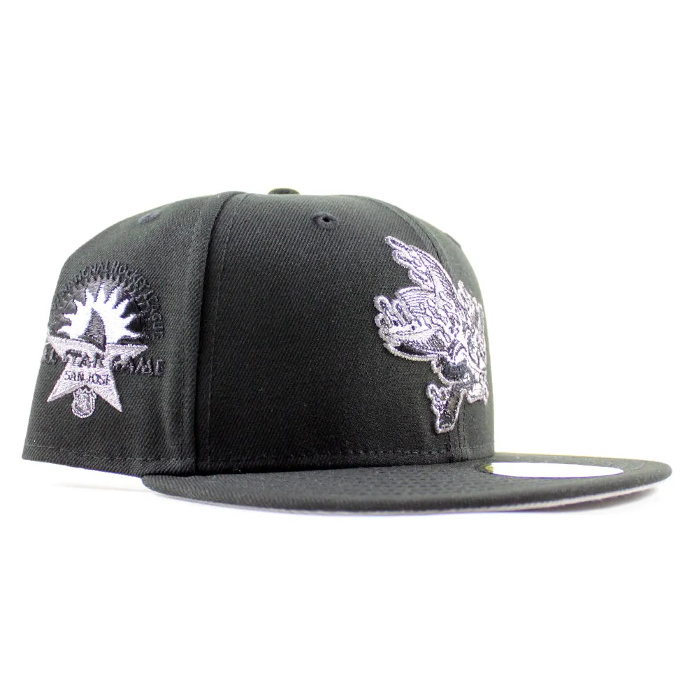 Retro San Jose Sharks All Star Patch New Era 59Fifty Fitted Hat (Black Gray Under Brim)