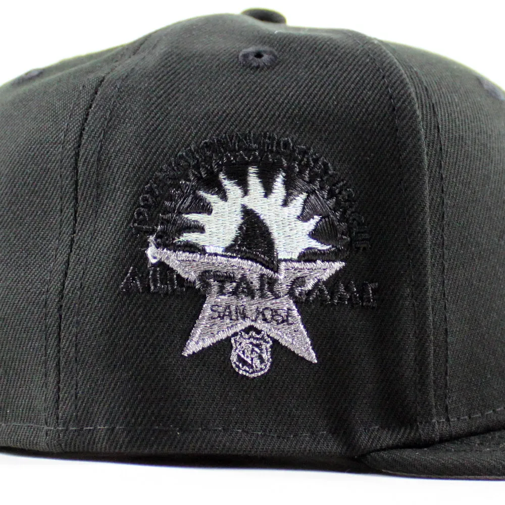 Retro San Jose Sharks All Star Patch New Era 59Fifty Fitted Hat (Black Gray Under Brim)