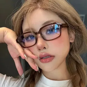 Retro Square & Oval Frame Anti-Blue Light Glasses