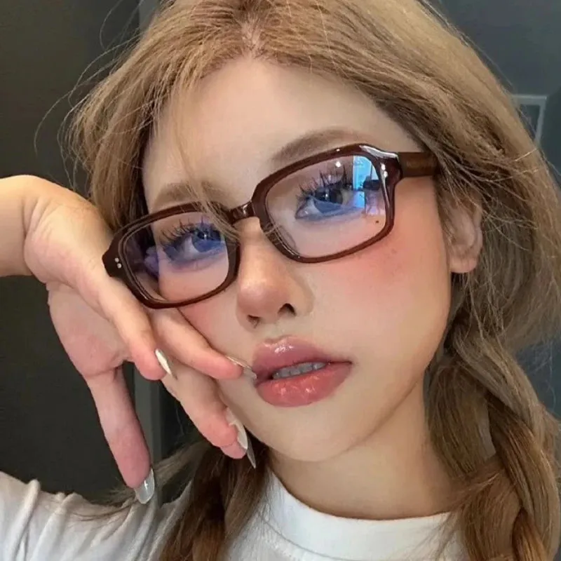 Retro Square & Oval Frame Anti-Blue Light Glasses