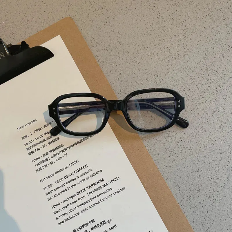 Retro Square & Oval Frame Anti-Blue Light Glasses