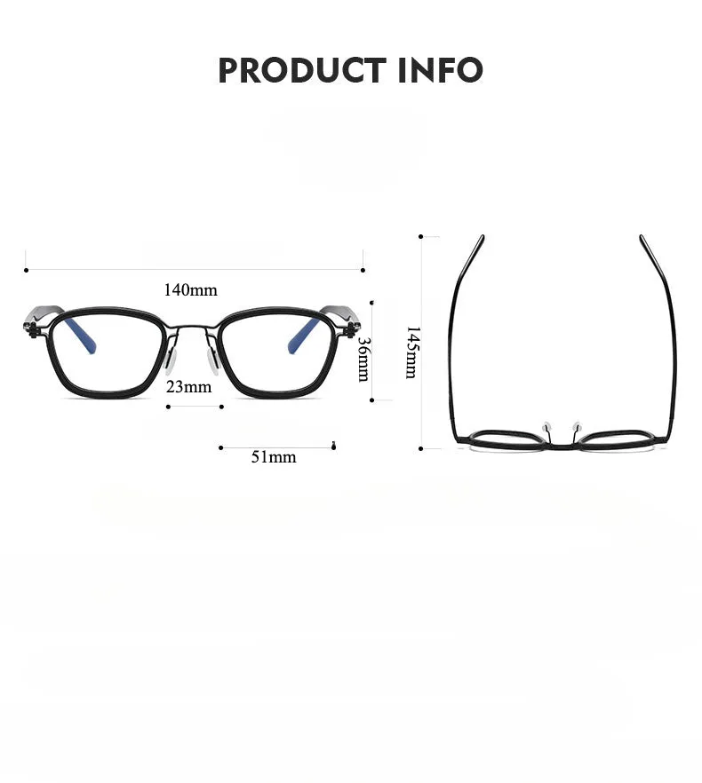 Retro Titanium Square Glasses Frame  5861