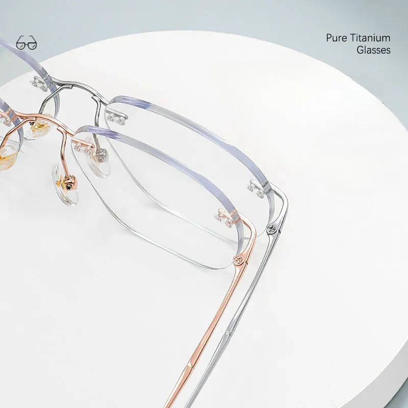 Retro Titanium Square Glasses Frame 8911wk-632