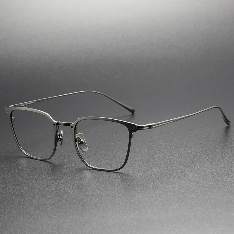 Retro Titanium Square Glasses Frame KJ-40A